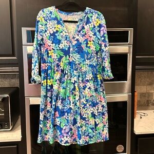 LILLY PULTIZER dress in “Borealis Blue Social Sunset” Women’s size Small